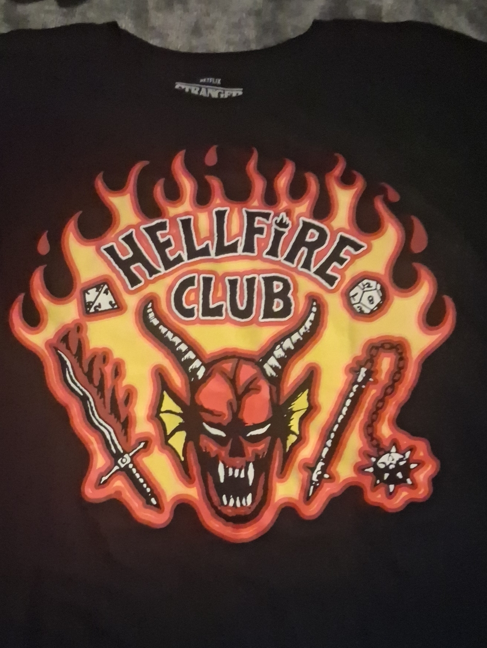 Stranger Things Hellfire Club Graphic Tee - Black & Red Brand New Never Worn